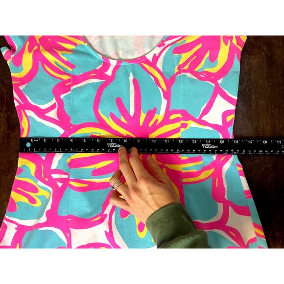 Mahi Gold Women's Dress Size Medium Bright Tropical Casual Short Sleeve Resort - Picture 9 of 12